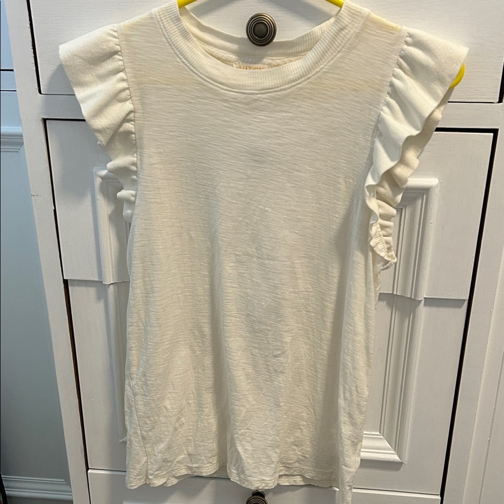 Nation LTD Cream Ruffle Sleeve Blouse